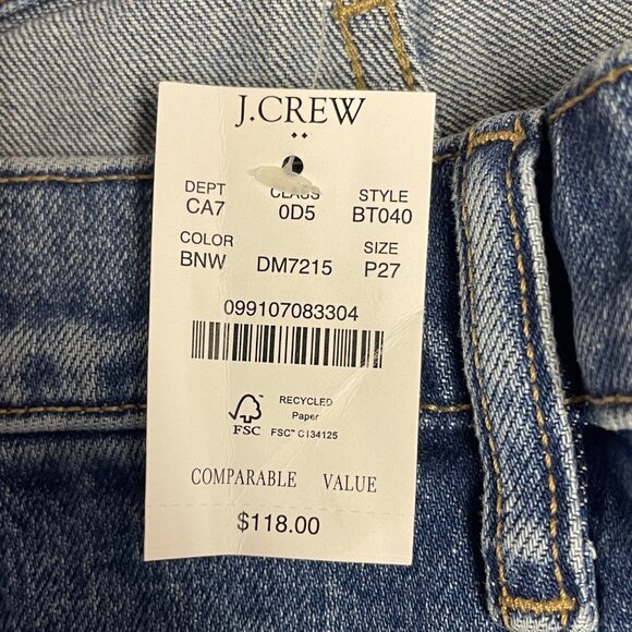 J. Crew Factory Cropped Patch Pocket Utility Jeans Blue Sz 27 PETITE - Picture 10 of 10